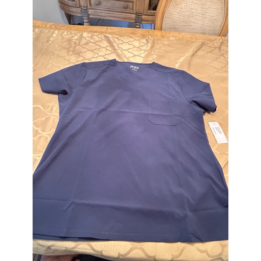Jgee Unisex V-Neck Scrub Top New Navy Blue